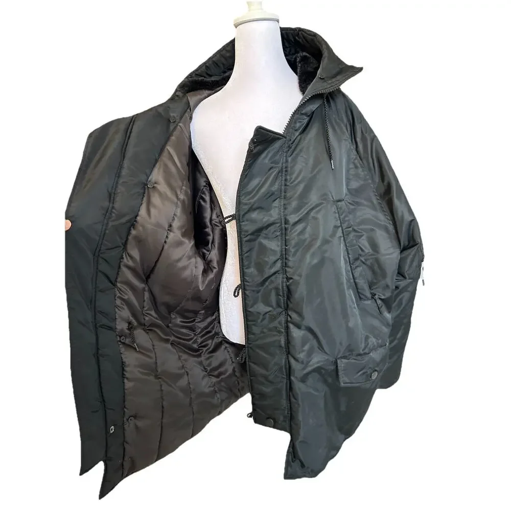 Y2K 90s Parka Insulated Jacket LONG Military Swim Pockets Women’s L Mossimo VTG